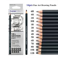 Best Quality 14pcs Set 12b 10b 8b 7b 6b 5b 4b 3b 2b B Hb 2h 4h 6h Graphite Sketching Pencils Professional Pencil Set For Drawing Intl