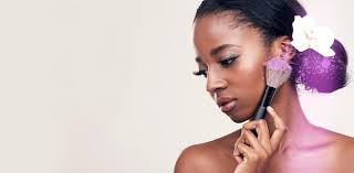 beauty makeup and mockup black woman