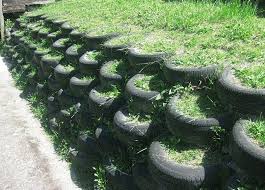 Tire Retaining Wall Landscaping