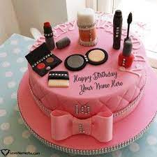elegant makeup birthday cake for