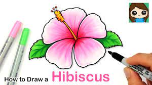 how to draw a hibiscus flower easy