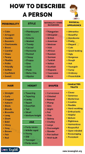 adjectives for describing people in