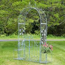 Garden Gate Arch With Side Plant Stands