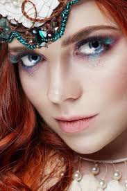 redhead with bright makeup