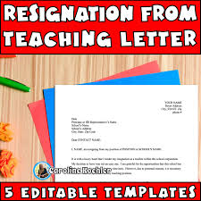 teaching resignation letter 5