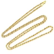 10k Gold 3 5mm Diamond Cut Rope Chain Necklace Unisex Sizes Available