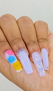 these acrylic nails are really cute