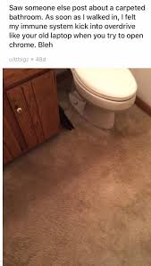 photos of carpeted bathrooms that are