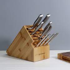 deluxe eco friendly bamboo knife holder