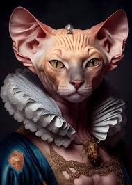 sphynx queen cat breed poster by swan