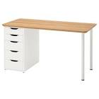 ANFALLARE / ALEX Desk, bamboo/white55 1/8x25 5/8 