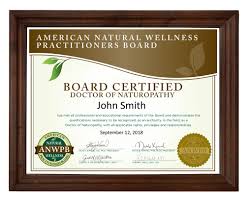 natural wellness board certification