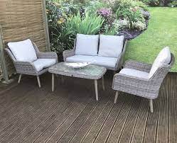 Seat Sofa Grey Wicker Garden Set