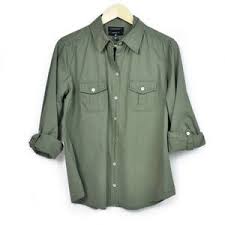 Foxcroft Olive Green Shaped Fit Button Up Shirt