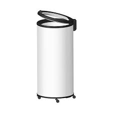 round beverage cooler with various lids