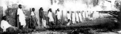 Indian sepoys being executed after the 1915 Singapore Mutiny - [1000x288] :  r/india