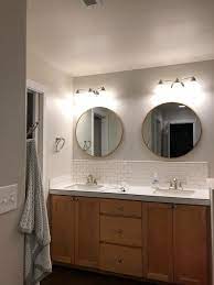 vanity lights are off center