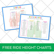 disney ride heights with free printable