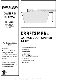 craftsman 139 18847 owner s manual pdf