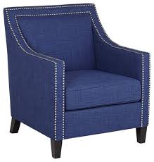 navy blue high back accent chair on