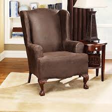 Stretch Leather Wing Chair Slipcover