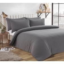 soft touch steel grey duvet cover set