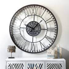Stylecraft Roman Numeral Og Aged Black Metal Wall Clock