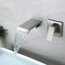 waterfall bathroom sink faucet wall