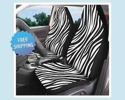Zebra Print Car Seat Cover Set Of 2
