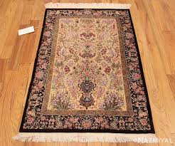 small fine persian silk qum rug 49405