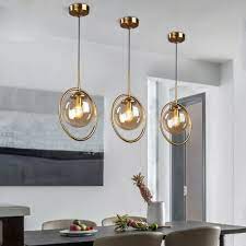 Glass Pendant Light Kitchen Lamp Gold