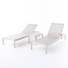 3 piece gray finish outdoor furniture