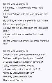 If you're looking for song themes for a rap song or any other genre, use this chart to brainstorm new ideas for songs based on all of life's nuances. Kendrick Lamar On Loyalty Rap Song Quotes Inspirational Rap Lyrics Rap Quotes