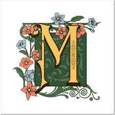 Art Nouveau Letter M Ornamental Letter