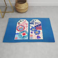 fine art collage rug by jenny lloyd