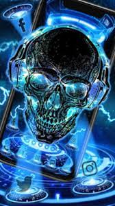 neon tech skull themes 3d icon tema