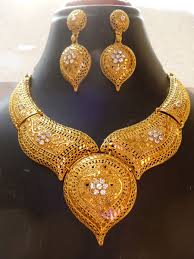 22k indian gold plated wedding necklace