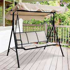 66 In 3 Person Metal Patio Swing Chair