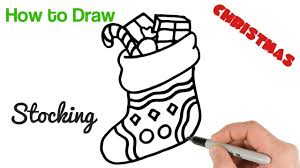 How To Draw Christmas Stocking Easy Holiday Drawings
