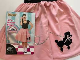1950s pink poodle skirt size s m spirit