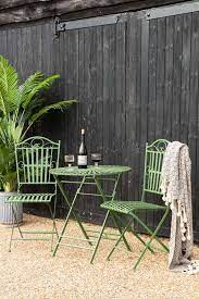 Green Metal Garden Table Chair Set