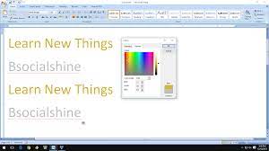 make golden and silver colors in ms word