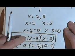 finding the quadratic equation given