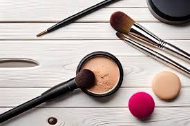 makeup brushes with a wooden spoon