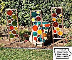 Stained Glass Lawn Garden Stakes Blue