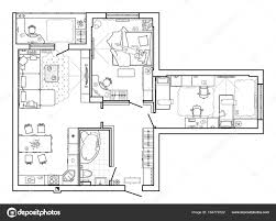 modern apartment vector blueprint