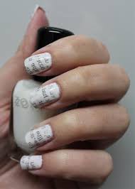 newspaper nails using zoya snowwhite
