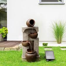 Solar Powered Tiered Wall Fountain