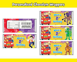12x The Wiggles Personalised Chocolate Wrapper Custom Party Favour Wrappers Ebay