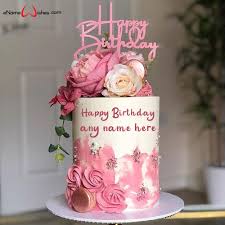 diy flower birthday cake with name edit